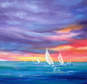 sunset_sailing_on_the_solent_oil